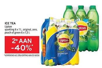 Promoties Ice tea lipton 2e aan -40% - Lipton - Geldig van 29/06/2022 tot 12/07/2022 bij Alvo