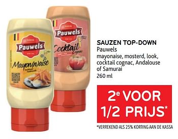 Promotions Sauzen top-down pauwels 2e voor 1-2 prijs - Pauwels - Valide de 29/06/2022 à 12/07/2022 chez Alvo