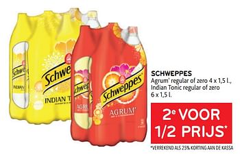 Promoties Schweppes 2e voor 1-2 prijs - Schweppes - Geldig van 29/06/2022 tot 12/07/2022 bij Alvo