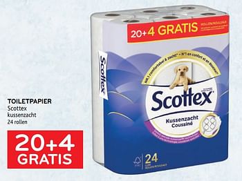 Promotions Toiletpapier scottex 20+4 gratis - Scottex - Valide de 29/06/2022 à 12/07/2022 chez Alvo