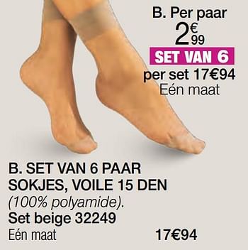 Promoties Set van 6 paar sokjes voile 15 den - Huismerk - Damart - Geldig van 17/06/2022 tot 15/12/2022 bij Damart