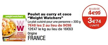 Promoties Poulet au curry et coco weight watchers - Weight Watchers - Geldig van 22/06/2022 tot 03/07/2022 bij MonoPrix