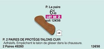 Promotions 2 paires de protège-talons cuir - Produit Maison - Damart - Valide de 17/06/2022 à 15/12/2022 chez Damart