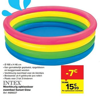 Promoties Meerkleurig opblaasbaar zwembad sunset glow - Intex - Geldig van 22/06/2022 tot 04/07/2022 bij Carrefour
