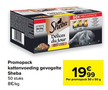 Promoties Promopack kattenvoeding gevogelte sheba - Sheba - Geldig van 22/06/2022 tot 04/07/2022 bij Carrefour