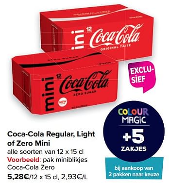 Promoties Pak miniblikjes coca-cola zero - Coca Cola - Geldig van 22/06/2022 tot 27/06/2022 bij Carrefour