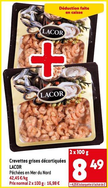 Promotions Crevettes grises décortiquées lacor - Lacor - Valide de 22/06/2022 à 28/07/2022 chez Match