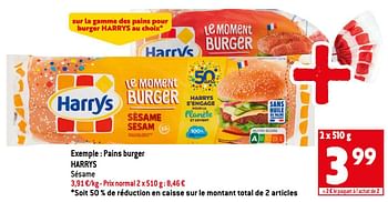 Promotions Pains burger harrys - Harry's - Valide de 22/06/2022 à 28/07/2022 chez Match