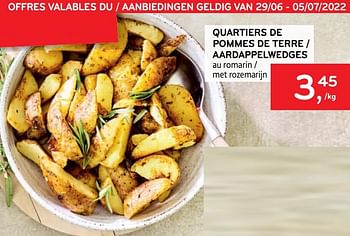 Promoties Quartiers de pommes de terre - Huismerk - Alvo - Geldig van 29/06/2022 tot 05/07/2022 bij Alvo