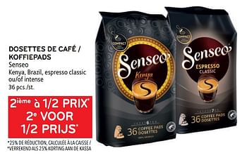 Promotions Dosettes de café senseo 2ième à 1-2 prix - Douwe Egberts - Valide de 29/06/2022 à 12/07/2022 chez Alvo