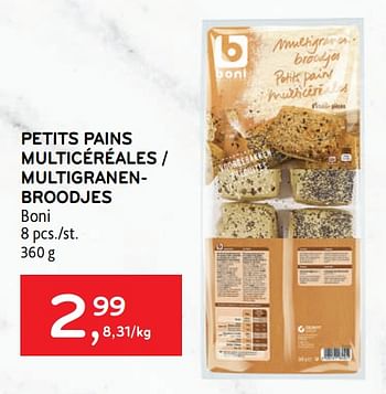 Promoties Petits pains multicéréales boni - Boni - Geldig van 29/06/2022 tot 12/07/2022 bij Alvo