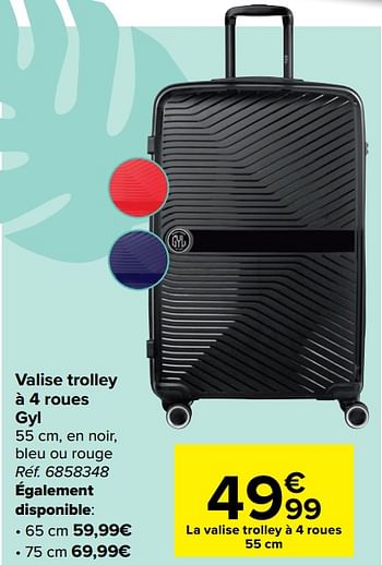 Promotions Valise trolley à 4 roues gyl - Produit maison - Carrefour  - Valide de 22/06/2022 à 04/07/2022 chez Carrefour