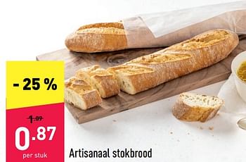 Promoties Artisanaal stokbrood - Huismerk - Aldi - Geldig van 27/06/2022 tot 02/07/2022 bij Aldi