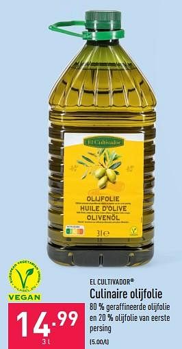 Promoties Culinaire olijfolie - El Cultivador - Geldig van 29/06/2022 tot 08/07/2022 bij Aldi