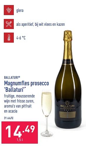 Promoties Magnumfles prosecco ballaturi - Schuimwijnen - Geldig van 29/06/2022 tot 08/07/2022 bij Aldi