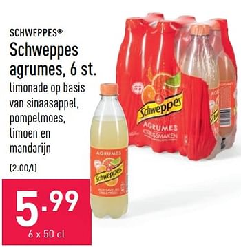 Promoties Schweppes agrumes - Schweppes - Geldig van 01/07/2022 tot 08/07/2022 bij Aldi