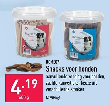 Promoties Snacks voor honden - Romeo - Geldig van 29/06/2022 tot 08/07/2022 bij Aldi