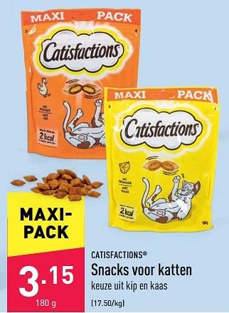 Promotions Snacks voor katten - Catisfactions - Valide de 29/06/2022 à 08/07/2022 chez Aldi