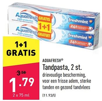 Promoties Tandpasta - Aquafresh - Geldig van 01/07/2022 tot 08/07/2022 bij Aldi