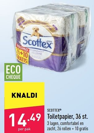 Promotions Toiletpapier - Scottex - Valide de 29/06/2022 à 08/07/2022 chez Aldi