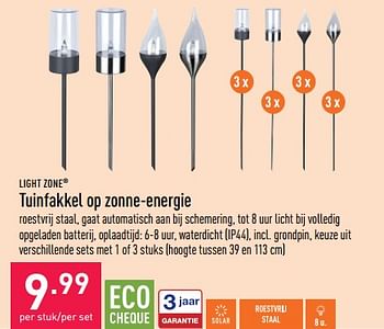 Promoties Tuinfakkel op zonne-energie - Lightzone - Geldig van 02/07/2022 tot 08/07/2022 bij Aldi