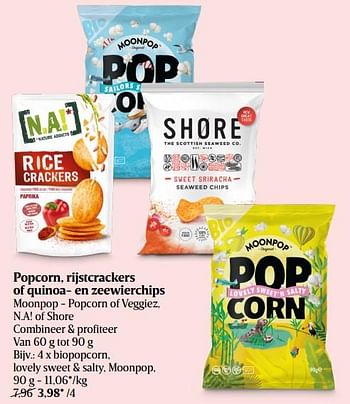 Promoties Biopopcorn lovely sweet + salty moonpop - Moonpop - Geldig van 23/06/2022 tot 29/06/2022 bij Delhaize