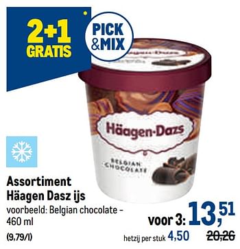 Promoties Häagen dasz ijs belgian chocolate - Haagen-Dazs - Geldig van 29/06/2022 tot 12/07/2022 bij Makro