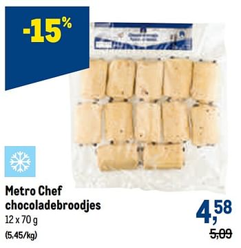 Promoties Metro chef chocoladebroodjes - Huismerk - Makro - Geldig van 29/06/2022 tot 12/07/2022 bij Makro