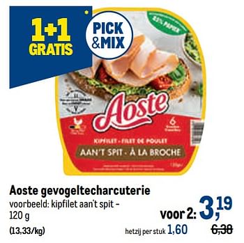Promoties Aoste gevogeltecharcuterie - Aoste - Geldig van 29/06/2022 tot 12/07/2022 bij Makro