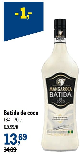 Promotions Batida de coco - Mangaroca - Valide de 29/06/2022 à 12/07/2022 chez Makro