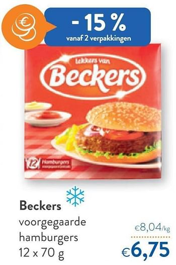 Promoties Beckers voorgegaarde hamburgers - Beckers - Geldig van 29/06/2022 tot 12/07/2022 bij OKay