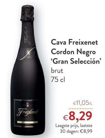 Promotions Cava freixenet cordon negro gran selección brut - Freixenet - Valide de 29/06/2022 à 12/07/2022 chez OKay