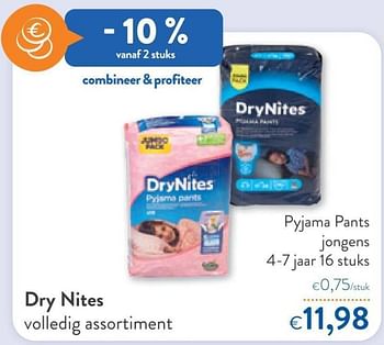 Promoties Dry nites pyjama pants jongens - Huggies - Geldig van 29/06/2022 tot 12/07/2022 bij OKay