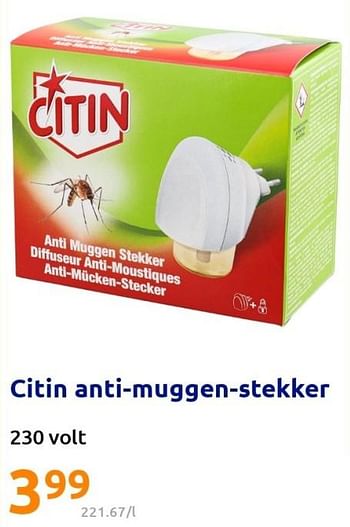 Promoties Citin anti-muggen-stekker - Citin - Geldig van 22/06/2022 tot 28/06/2022 bij Action
