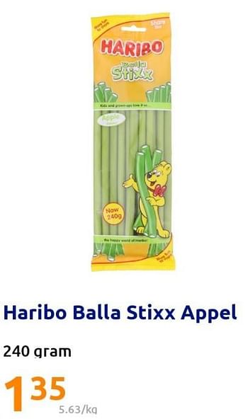 Promoties Haribo balla stixx appel - Haribo - Geldig van 22/06/2022 tot 28/06/2022 bij Action