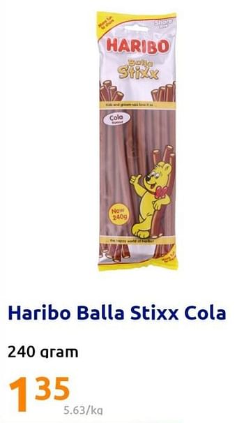Promoties Haribo balla stixx cola - Haribo - Geldig van 22/06/2022 tot 28/06/2022 bij Action