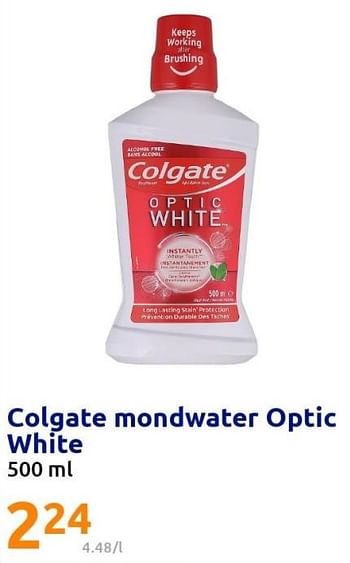 Promoties Colgate mondwater optic white - Colgate - Geldig van 22/06/2022 tot 28/06/2022 bij Action