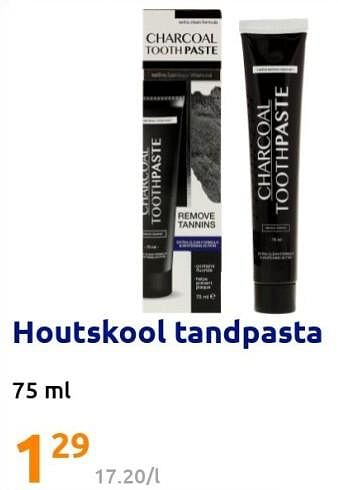Promoties Houtskool tandpasta - Huismerk - Action - Geldig van 22/06/2022 tot 28/06/2022 bij Action