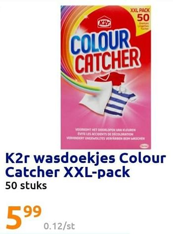 Promoties K2r wasdoekjes colour catcher xxl-pack - K2r - Geldig van 22/06/2022 tot 28/06/2022 bij Action