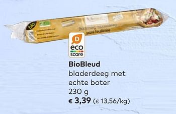 Promoties Biobleud bladerdeeg met echte boter - BioBleud - Geldig van 22/06/2022 tot 16/08/2022 bij Bioplanet