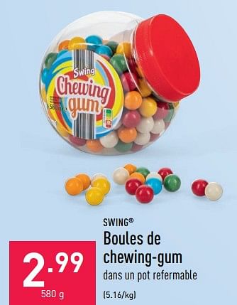 Promotions Boules de chewing-gum - SWING - Valide de 29/06/2022 à 08/07/2022 chez Aldi