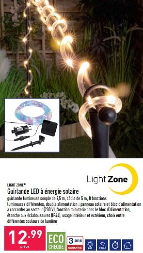 Promotions Guirlande led à énergie solaire - Lightzone - Valide de 27/06/2022 à 08/07/2022 chez Aldi