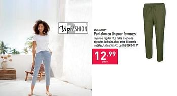Promotions Pantalon en lin pour femmes - UP2Fashion - Valide de 02/07/2022 à 08/07/2022 chez Aldi