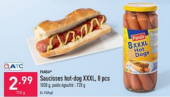 Promoties Saucisses hot-dog xxxl - Panda - Geldig van 29/06/2022 tot 08/07/2022 bij Aldi