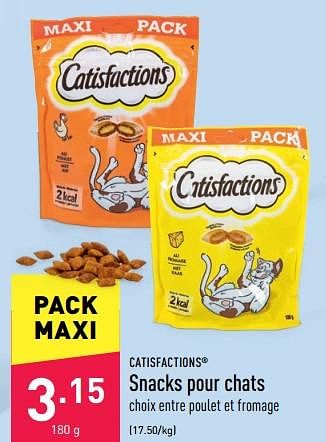 Promotions Snacks pour chats - Catisfactions - Valide de 29/06/2022 à 08/07/2022 chez Aldi