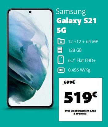 Promotions Samsung galaxy s21 5g - Samsung - Valide de 22/06/2022 à 05/07/2022 chez Base