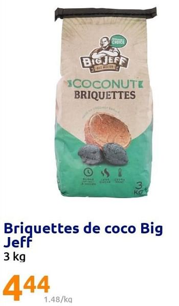 Promotions Briquettes de coco big jeff - Big Jeff - Valide de 22/06/2022 à 28/06/2022 chez Action