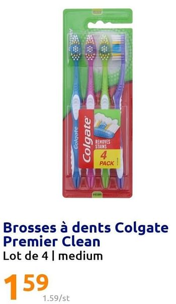 Promotions Brosses à dents colgate premier clean - Colgate - Valide de 22/06/2022 à 28/06/2022 chez Action