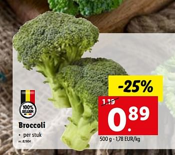 Promoties Broccoli - Huismerk - Lidl - Geldig van 04/07/2022 tot 09/07/2022 bij Lidl