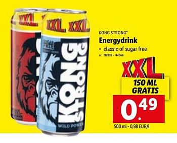 Promoties Energydrink - Kong Strong - Geldig van 04/07/2022 tot 09/07/2022 bij Lidl